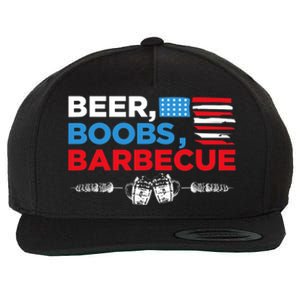 Beer Boobs Barbecue July 4th Memorial Celebration Wool Snapback Cap