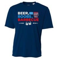 Beer Boobs Barbecue July 4th Memorial Celebration Cooling Performance Crew T-Shirt