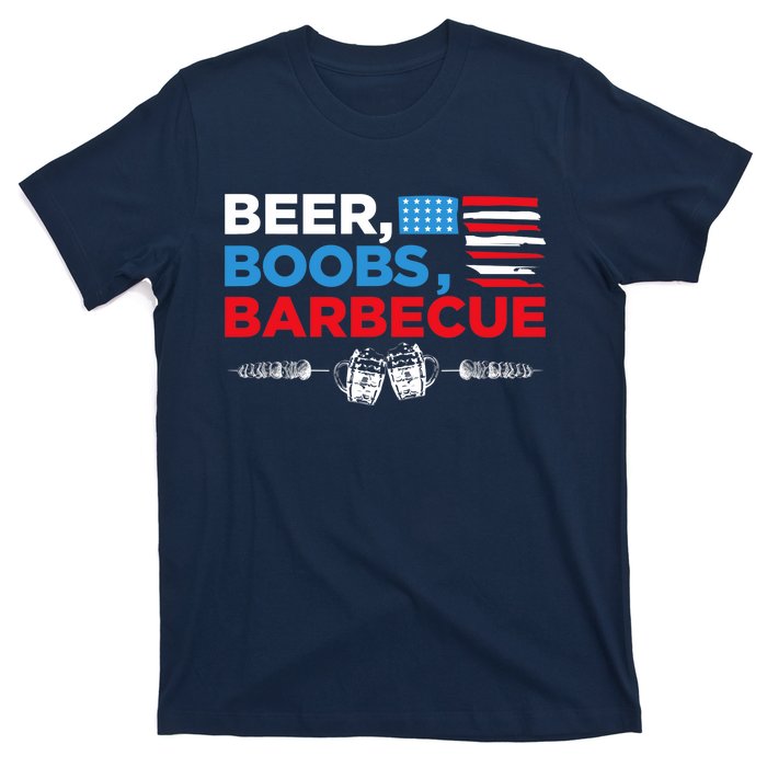 Beer Boobs Barbecue July 4th Memorial Celebration T-Shirt