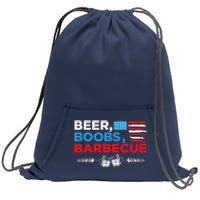 Beer Boobs Barbecue July 4th Memorial Celebration Sweatshirt Cinch Pack Bag