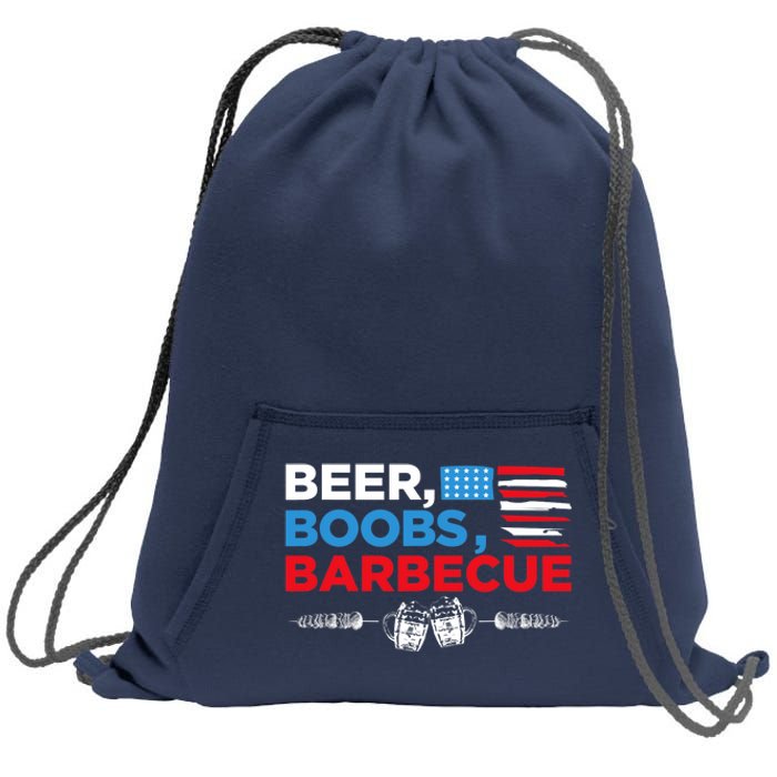 Beer Boobs Barbecue July 4th Memorial Celebration Sweatshirt Cinch Pack Bag