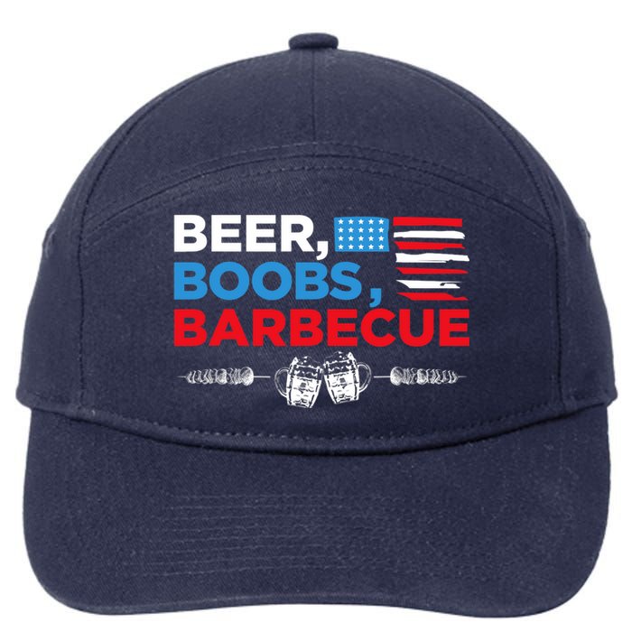 Beer Boobs Barbecue July 4th Memorial Celebration 7-Panel Snapback Hat