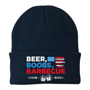 Beer Boobs Barbecue July 4th Memorial Celebration Knit Cap Winter Beanie