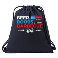 Beer Boobs Barbecue July 4th Memorial Celebration Drawstring Bag