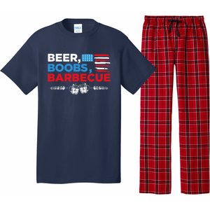 Beer Boobs Barbecue July 4th Memorial Celebration Pajama Set