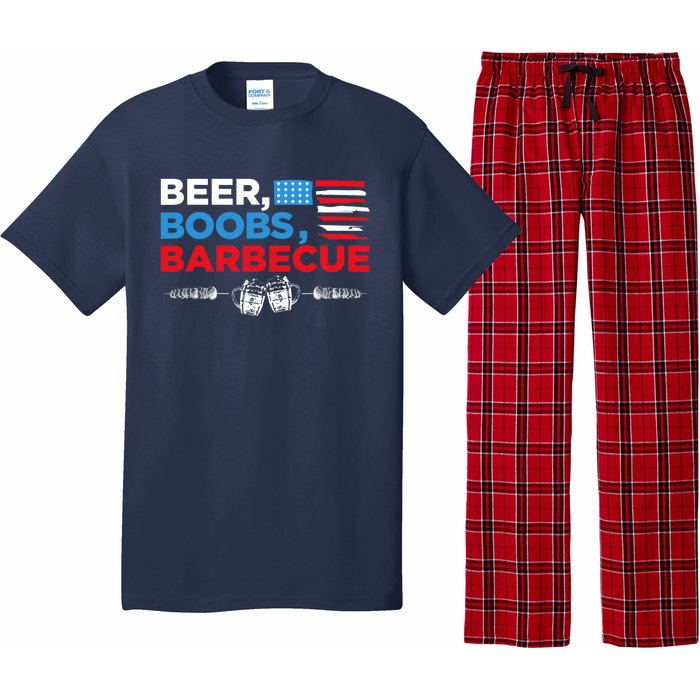 Beer Boobs Barbecue July 4th Memorial Celebration Pajama Set