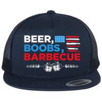 Beer Boobs Barbecue July 4th Memorial Celebration Flat Bill Trucker Hat