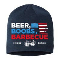 Beer Boobs Barbecue July 4th Memorial Celebration Sustainable Beanie