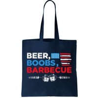 Beer Boobs Barbecue July 4th Memorial Celebration Tote Bag