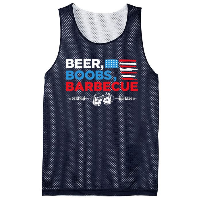 Beer Boobs Barbecue July 4th Memorial Celebration Mesh Reversible Basketball Jersey Tank