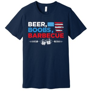 Beer Boobs Barbecue July 4th Memorial Celebration Premium T-Shirt