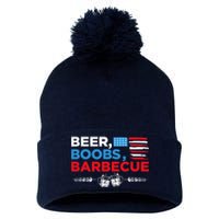 Beer Boobs Barbecue July 4th Memorial Celebration Pom Pom 12in Knit Beanie