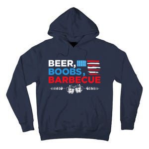 Beer Boobs Barbecue July 4th Memorial Celebration Tall Hoodie