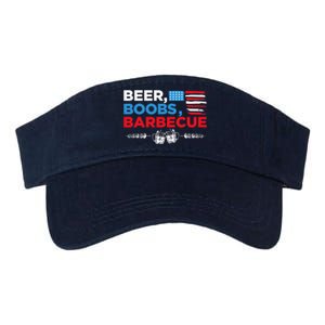 Beer Boobs Barbecue July 4th Memorial Celebration Valucap Bio-Washed Visor