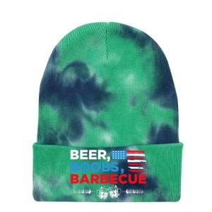 Beer Boobs Barbecue July 4th Memorial Celebration Tie Dye 12in Knit Beanie