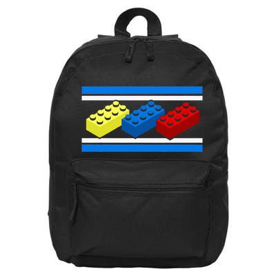 Building Bricks Blocks Master Builder Engineer Construction 16 in Basic Backpack
