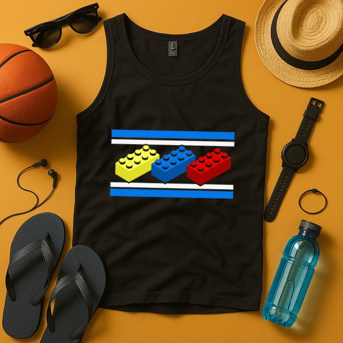Building Bricks Blocks Master Builder Engineer Construction Tank Top