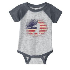 Baseball Bat Ball 4th of July Christmas Gift American Flag Infant Baby Jersey Bodysuit