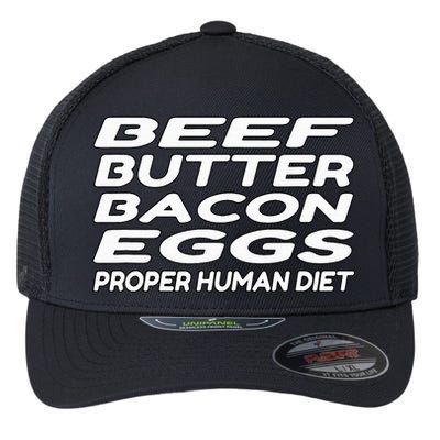 Beef Butter Bacon Eggs Carnivore Flexfit Unipanel Trucker Cap