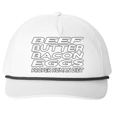 Beef Butter Bacon Eggs Carnivore Snapback Five-Panel Rope Hat