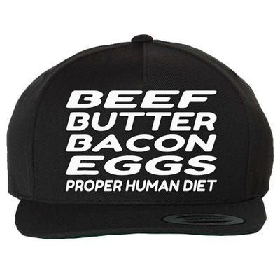 Beef Butter Bacon Eggs Carnivore Wool Snapback Cap