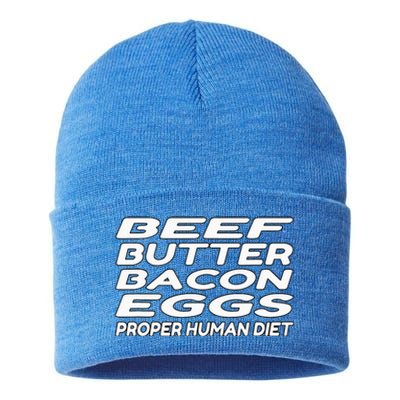 Beef Butter Bacon Eggs Carnivore Sustainable Knit Beanie