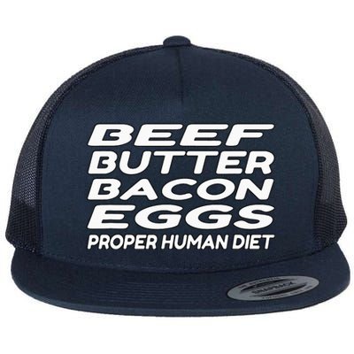 Beef Butter Bacon Eggs Carnivore Flat Bill Trucker Hat