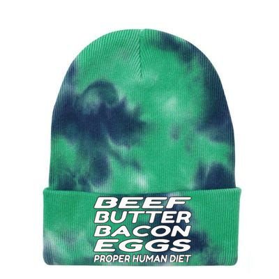 Beef Butter Bacon Eggs Carnivore Tie Dye 12in Knit Beanie