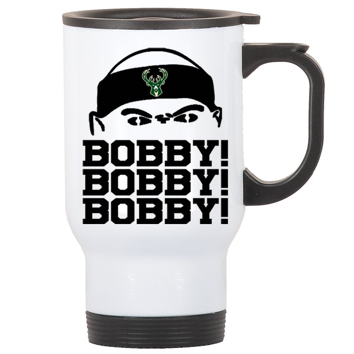 Bobby Bobby Bobby Milwaukee Basketball Stainless Steel Travel Mug