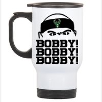 Bobby Bobby Bobby Milwaukee Basketball Stainless Steel Travel Mug