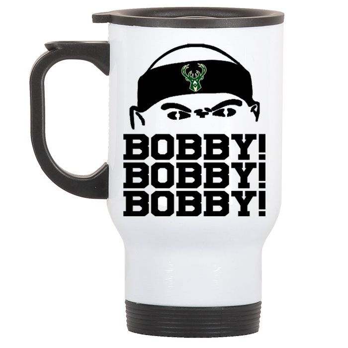 Bobby Bobby Bobby Milwaukee Basketball Stainless Steel Travel Mug