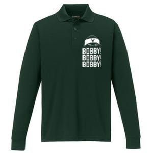 Bobby Bobby Bobby Milwaukee Basketball Performance Long Sleeve Polo