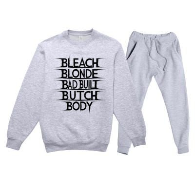 Bleach Blonde Bad Built Butch Body Premium Crewneck Sweatsuit Set