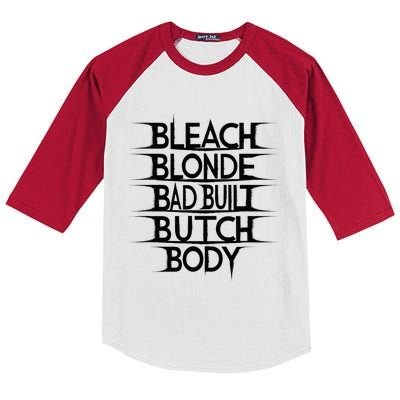 Bleach Blonde Bad Built Butch Body Kids Colorblock Raglan Jersey