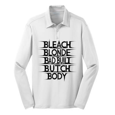 Bleach Blonde Bad Built Butch Body Silk Touch Performance Long Sleeve Polo