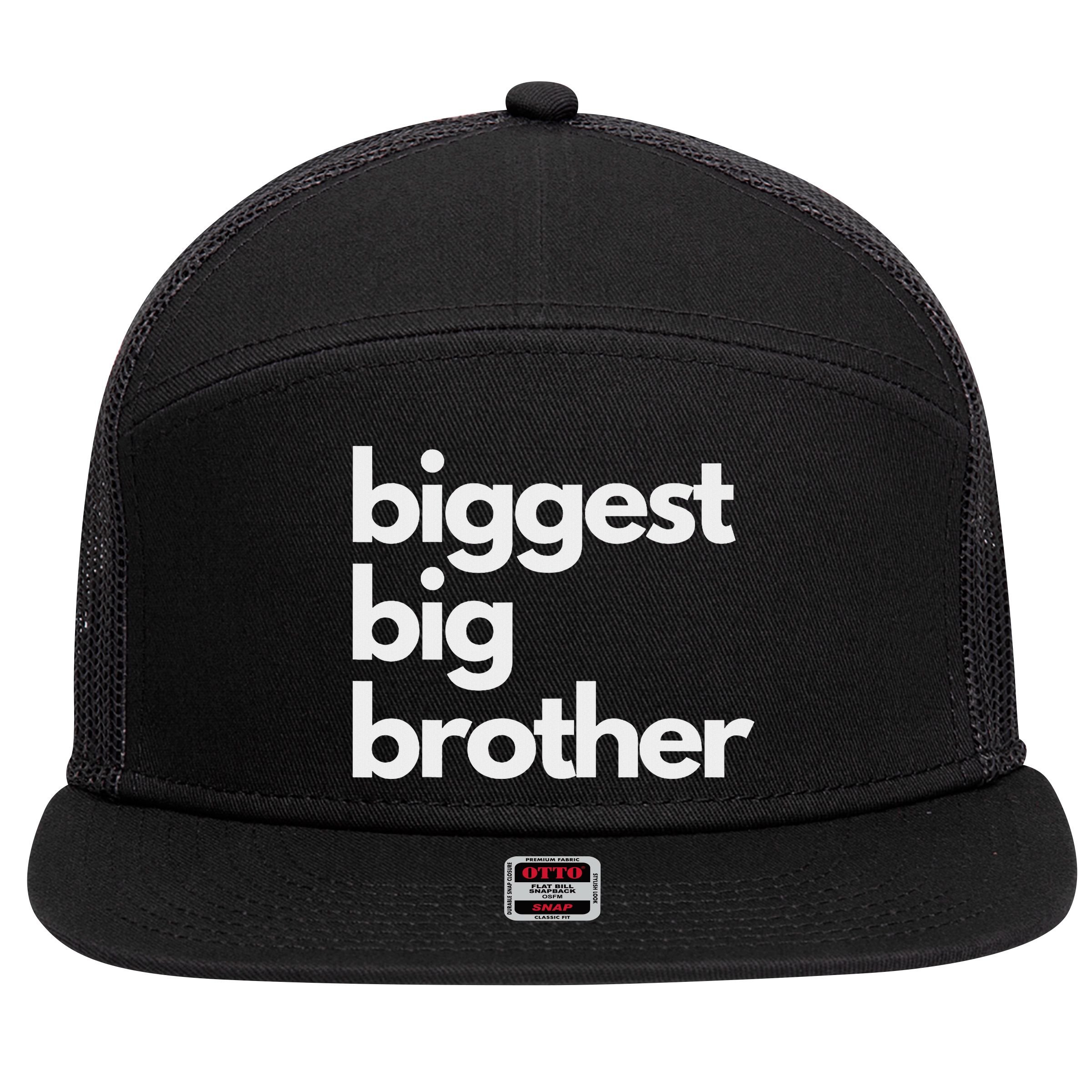 Biggest Big Brother Brother To Be 7 Panel Mesh Trucker Snapback Hat