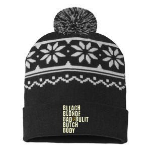 Bleach Blonde Bad Built Butch Body USA-Made Snowflake Beanie