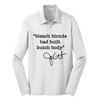 Bleach Blonde Bad Built Butch Body Jasmine Crockett Silk Touch Performance Long Sleeve Polo