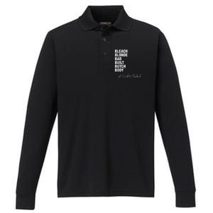 Bleach Blonde Bad Built Butch Body Performance Long Sleeve Polo