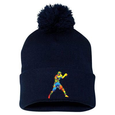 Boxing Boxer Boy Men Pom Pom 12in Knit Beanie