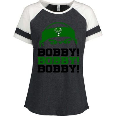 Bobby Bobby Bobby Milwaukee Basketball Enza Ladies Jersey Colorblock Tee