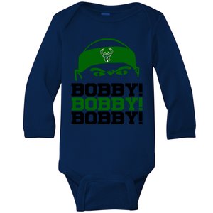 Bobby Bobby Bobby Milwaukee Basketball Baby Long Sleeve Bodysuit