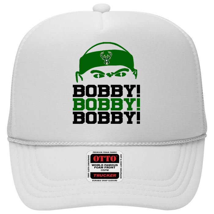 Bobby Bobby Bobby Milwaukee Basketball High Crown Mesh Back Trucker Hat