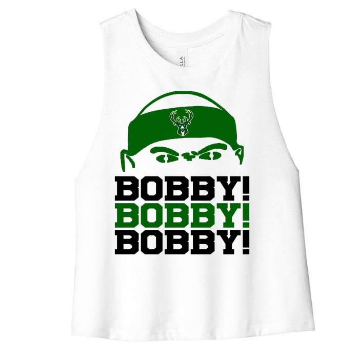 Bobby Bobby Bobby Milwaukee Basketball Women's Racerback Cropped Tank