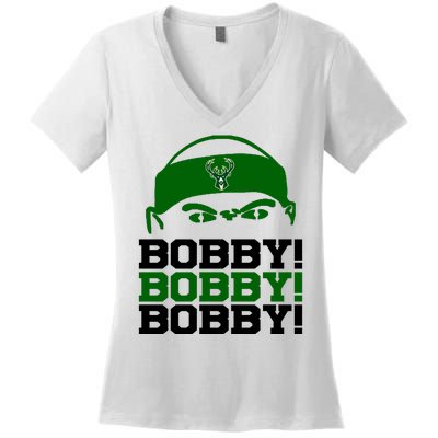 Bobby Bobby Bobby Milwaukee Basketball Women's V-Neck T-Shirt