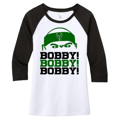 Bobby Bobby Bobby Milwaukee Basketball Women's Tri-Blend 3/4-Sleeve Raglan Shirt