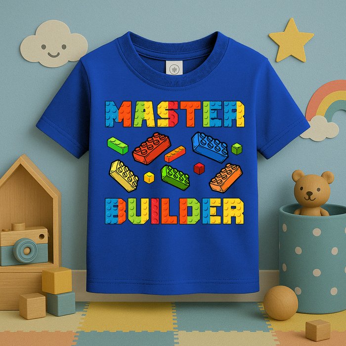 Brick Builder Building Blocks Brick Master Builder Toddler T-Shirt