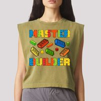 Brick Builder Building Blocks Brick Master Builder Garment-Dyed Women's Muscle Tee