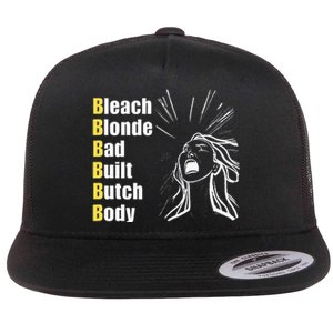 Bleach Blonde Bad Built Butch Body Flat Bill Trucker Hat