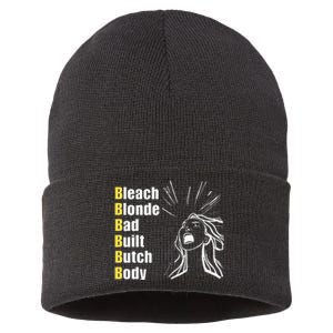 Bleach Blonde Bad Built Butch Body Sustainable Knit Beanie